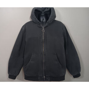 G.H. Bass & Co Sz XXL Hard Service Canvas Work Jacket Sherpa Lined Hooded Olive